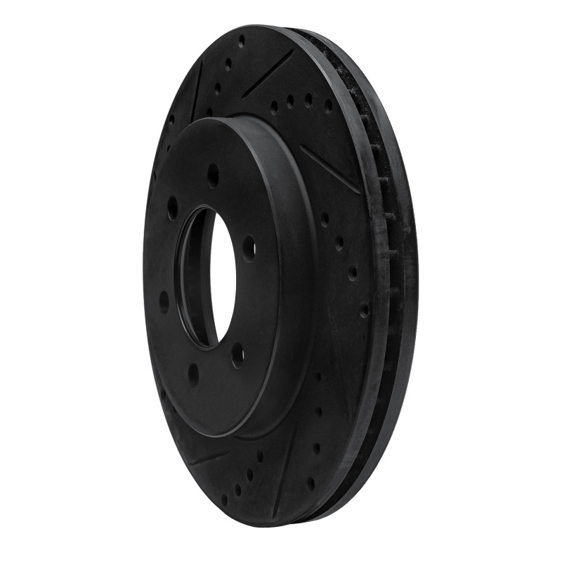 Ford E-350 Econoline Club Wagon Brake Rotor (1) - Rear Left - R1 Concepts - Drilled & Slotted - Black - `99-`07